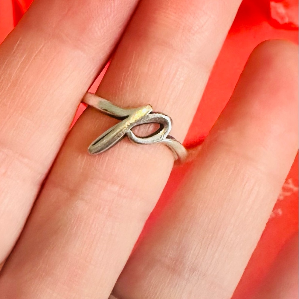 James Avery script letter P sterling silver ring size 5